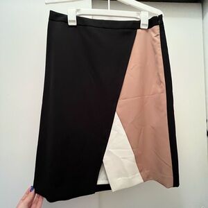 The Limited Asymmetrical Black and Tan Skirt
